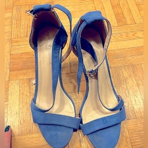 Blue high heels